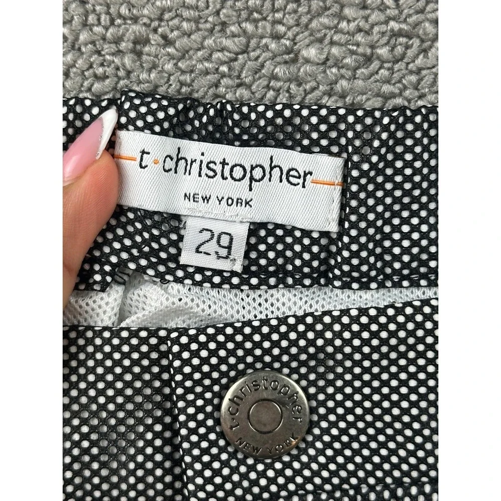t christopher Swim‎ Shorts Men 29 Black Polka Dot Mesh Lined USA Made Resortwear